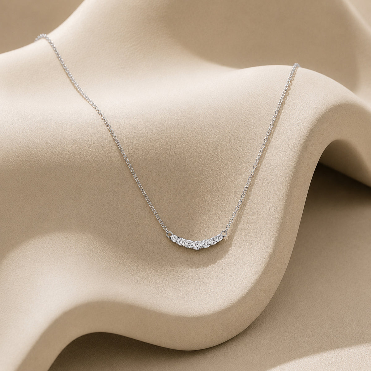 Luxuriant - Lab Grown Diamond (SI/G-H) Necklace (Size - 16) in Rhodium Overlay Sterling Silver 0.25 Ct. 8636224 8