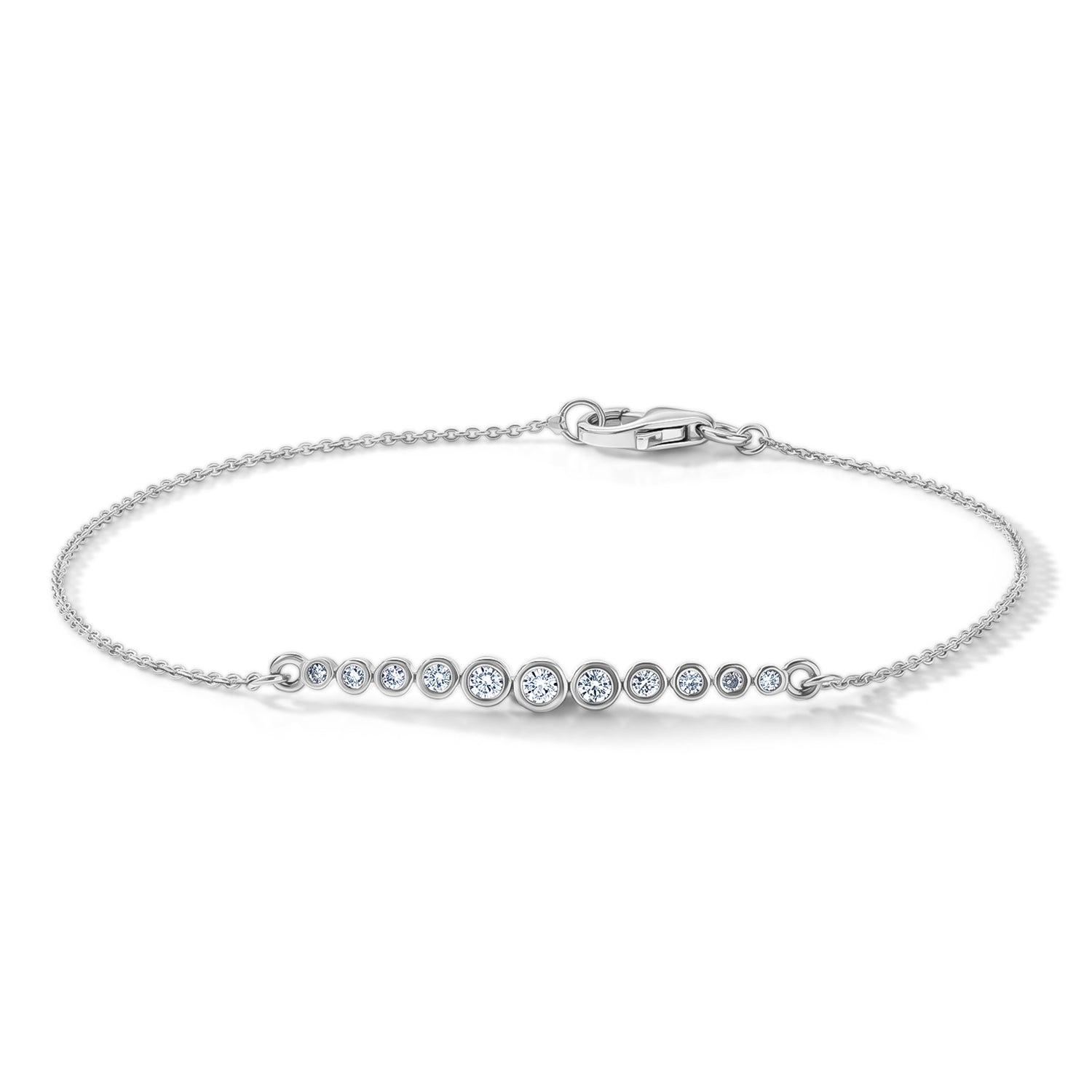 Luxuriant - Lab Grown Diamond (SI-G-H) Chain Bracelet (Size - 7.5) in Rhodium Overlay Sterling Silver 0.25 Ct. 8636289 0