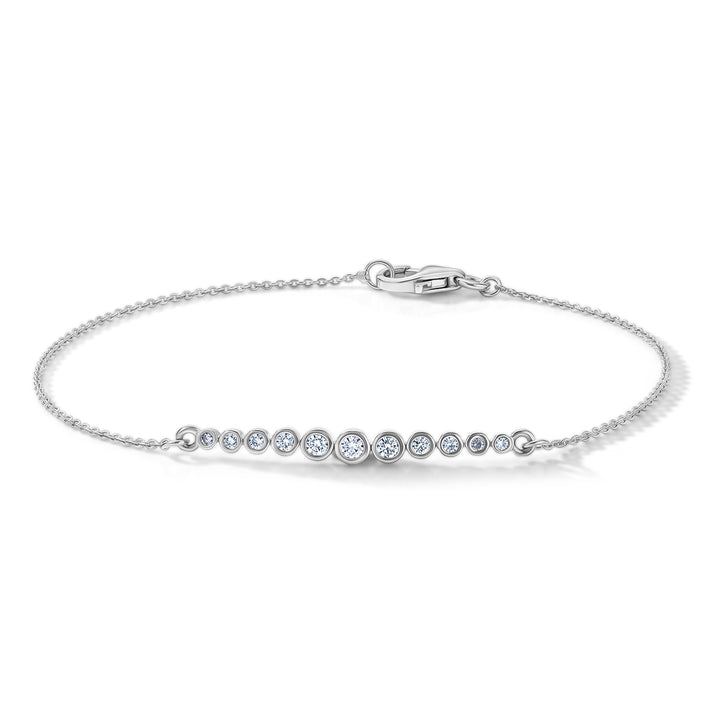 Luxuriant - Lab Grown Diamond (SI/G-H) Chain Bracelet (Size - 7.5) in Rhodium Overlay Sterling Silver 0.25 Ct. 8636289 1