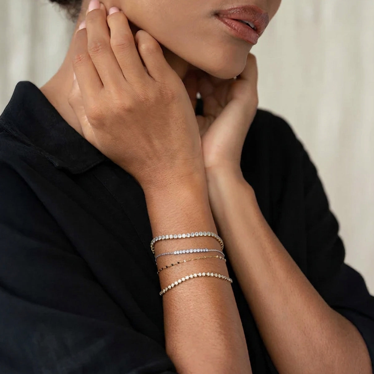 Luxuriant - Lab Grown Diamond (SI-G-H) Chain Bracelet (Size - 7.5) in Rhodium Overlay Sterling Silver 0.25 Ct. 8636289 4