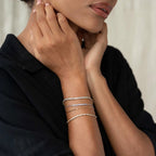 Luxuriant - Lab Grown Diamond (SI/G-H) Chain Bracelet (Size - 7.5) in Rhodium Overlay Sterling Silver 0.25 Ct._8636289_3