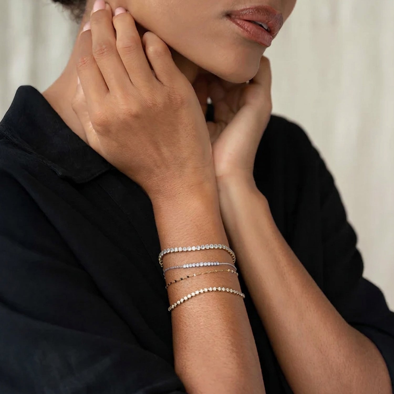 Luxuriant - Lab Grown Diamond (SI-G-H) Chain Bracelet (Size - 7.5) in Rhodium Overlay Sterling Silver 0.25 Ct. 8636289 4