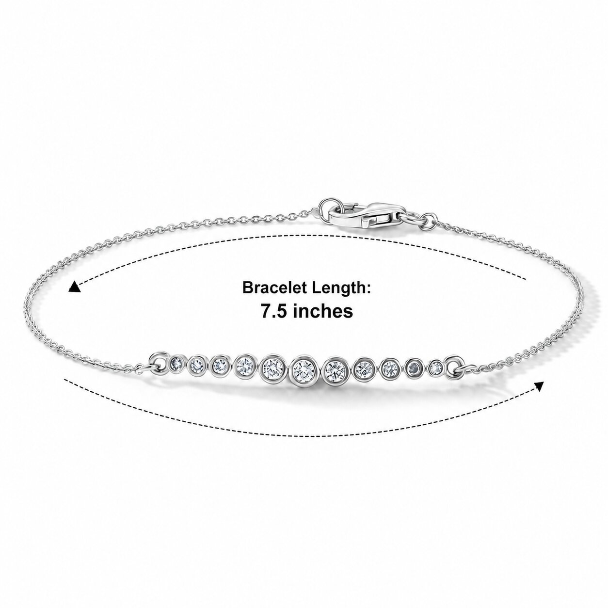 Luxuriant - Lab Grown Diamond (SI-G-H) Chain Bracelet (Size - 7.5) in Rhodium Overlay Sterling Silver 0.25 Ct. 8636289 8