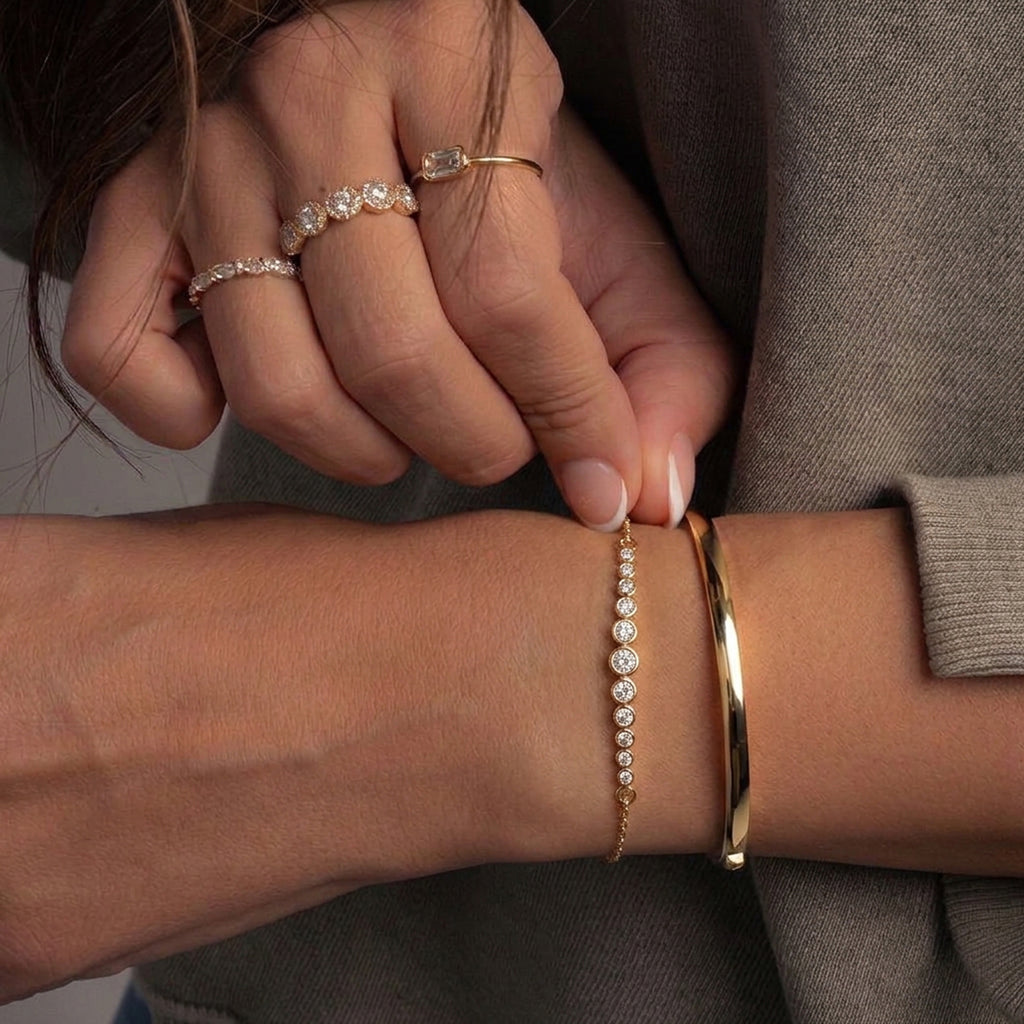 Luxuriant - Lab Grown Diamond Chain Bracelet (Size - 7.5) in 18K Vermeil Yellow Gold Plated Sterling Silver 0.25 Ct._8636290_3