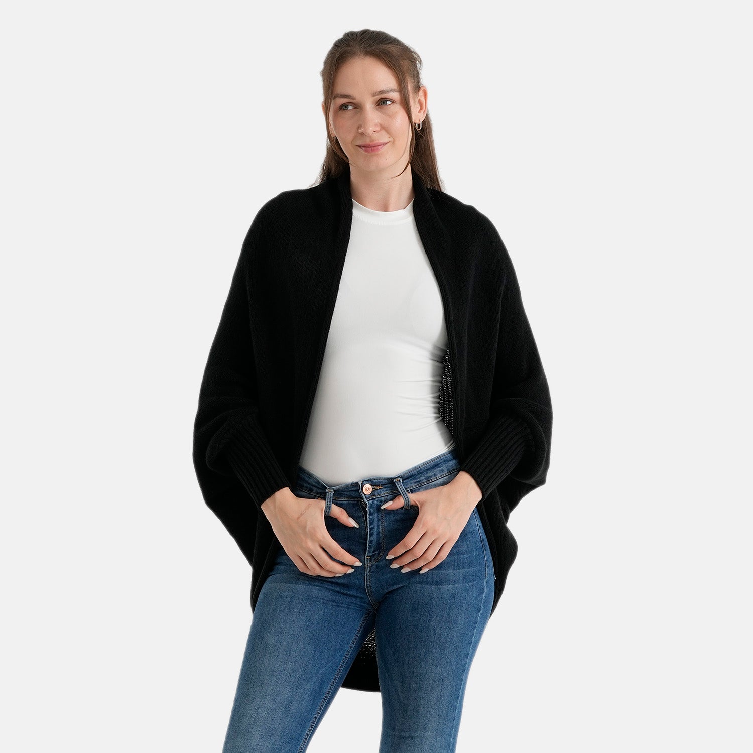 La Marey Acrylic Patterned Cardigan (Size - One Size) - Black 8636431 0