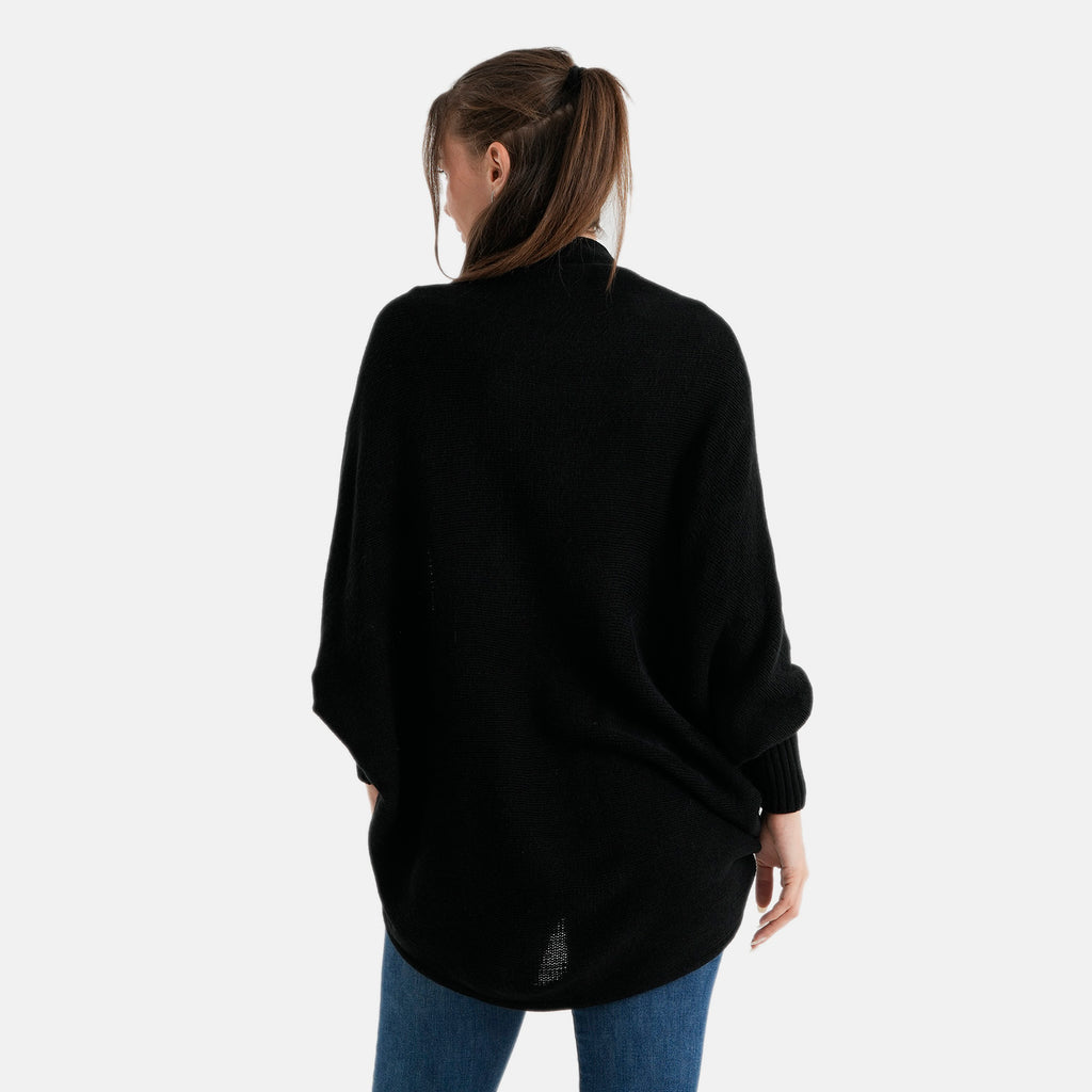 La Marey Acrylic Patterned Cardigan (Size - One Size) - Black_8636431_1