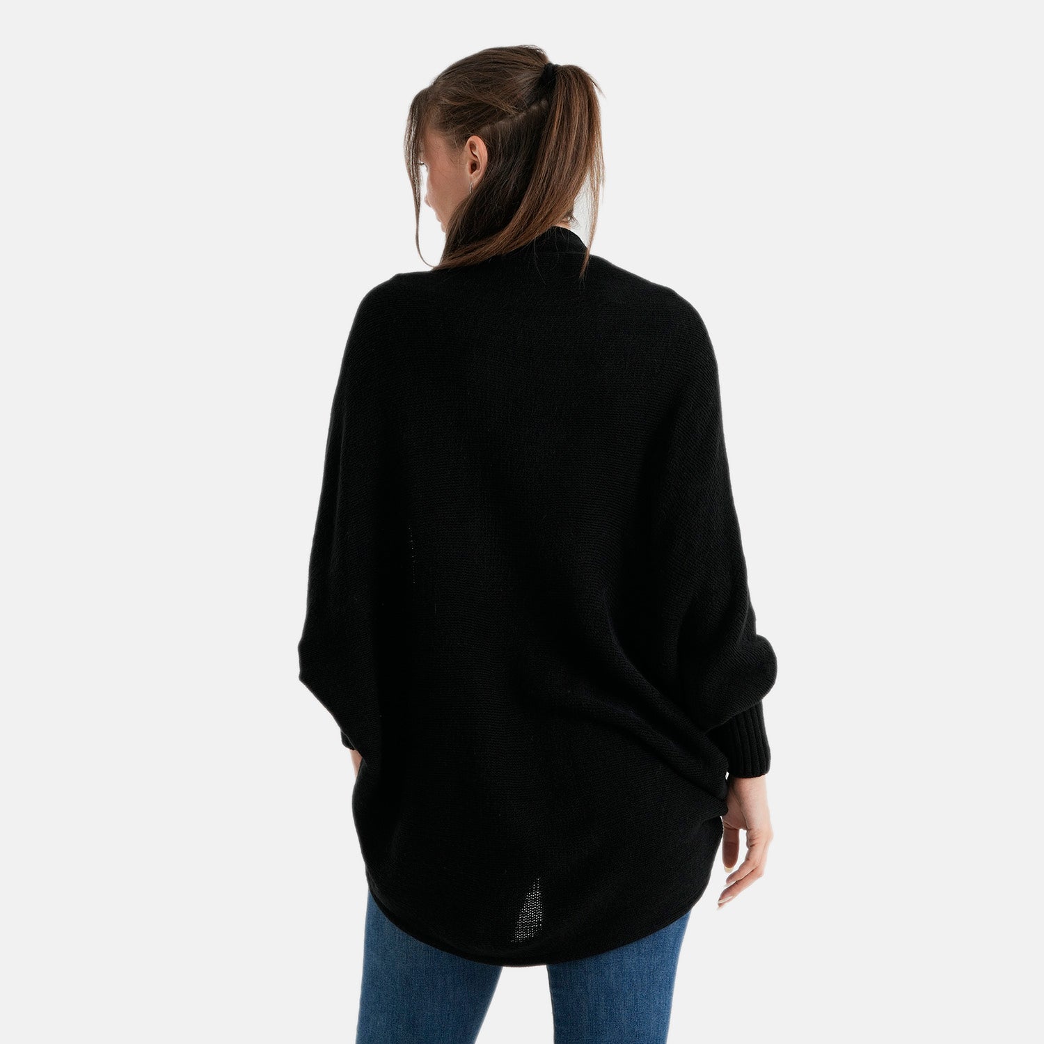 La Marey Acrylic Patterned Cardigan (Size - One Size) - Black 8636431 2