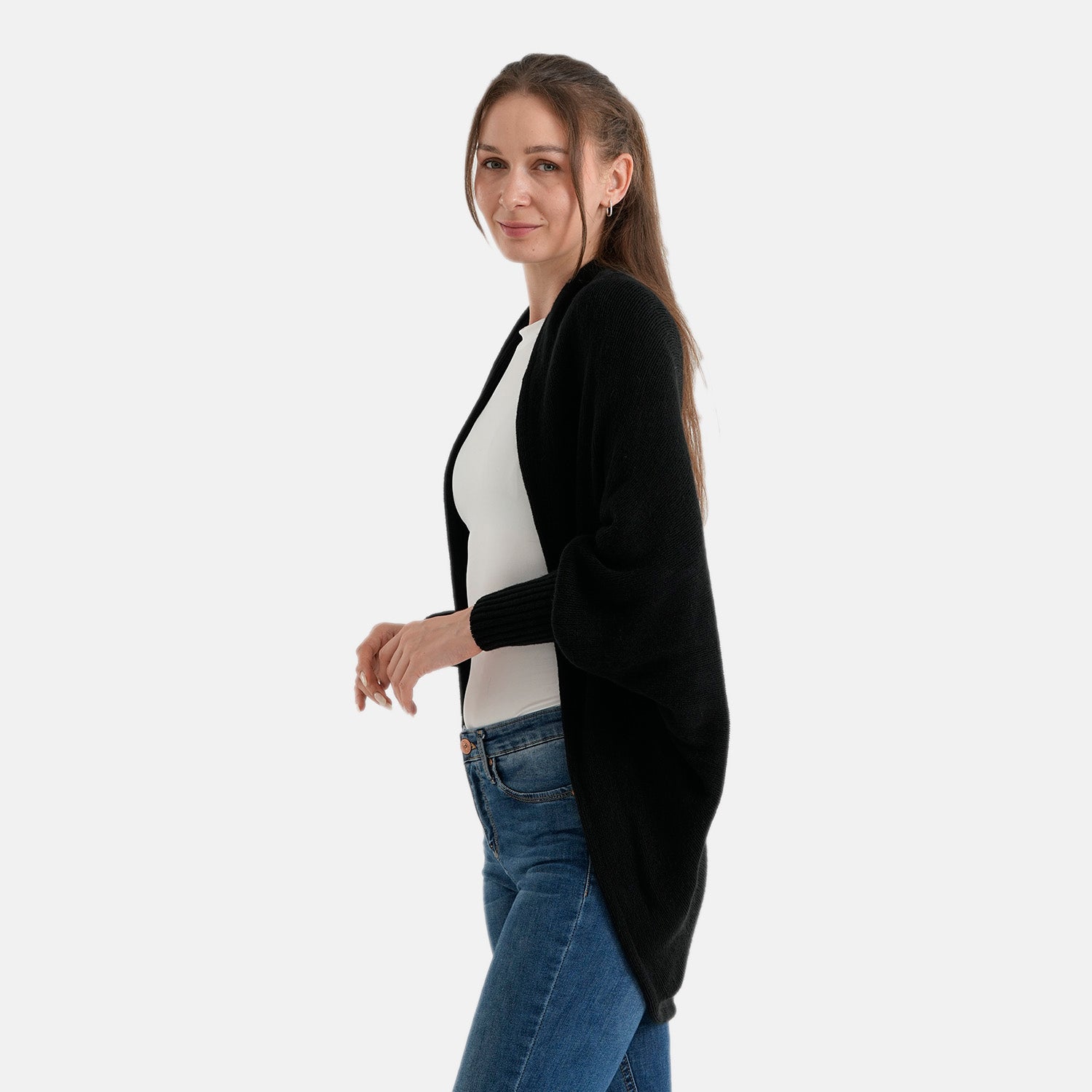 La Marey Acrylic Patterned Cardigan (Size - One Size) - Black 8636431 3