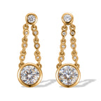 D'Joy - Moissanite Dangling Earring with Push Post in Yellow Gold Plated Sterling Silver 2.86 Ct._8636448