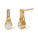 D'Joy - Moissanite Push Post Earring in Yellow Gold Plated Sterling Silver 1.67 Ct._8636452