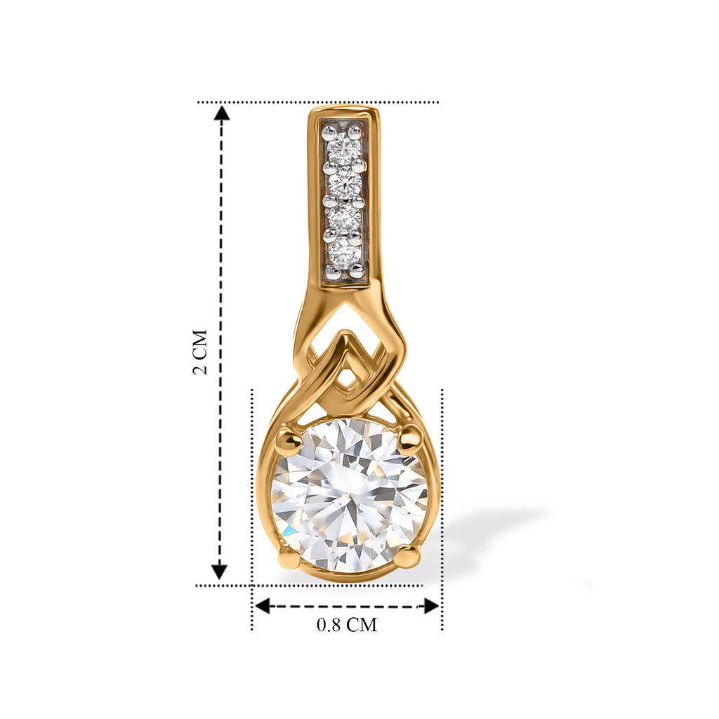 D'Joy - Moissanite Push Post Earring in Yellow Gold Plated Sterling Silver 1.67 Ct._8636452_4