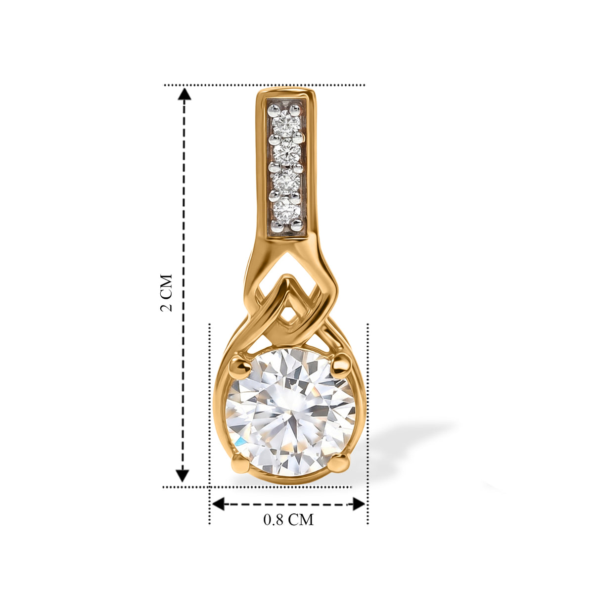 D'Joy - Moissanite Push Post Earring in Yellow Gold Plated Sterling Silver 1.67 Ct. V32514167 5