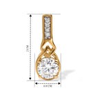 D'Joy - Moissanite Push Post Earring in Yellow Gold Plated Sterling Silver 1.67 Ct._8636452_4