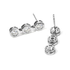 D'Joy - Moissanite Dangling Earring with Push Post in Platinum Overlay Sterling Silver 1.40 Ct._8636453_3