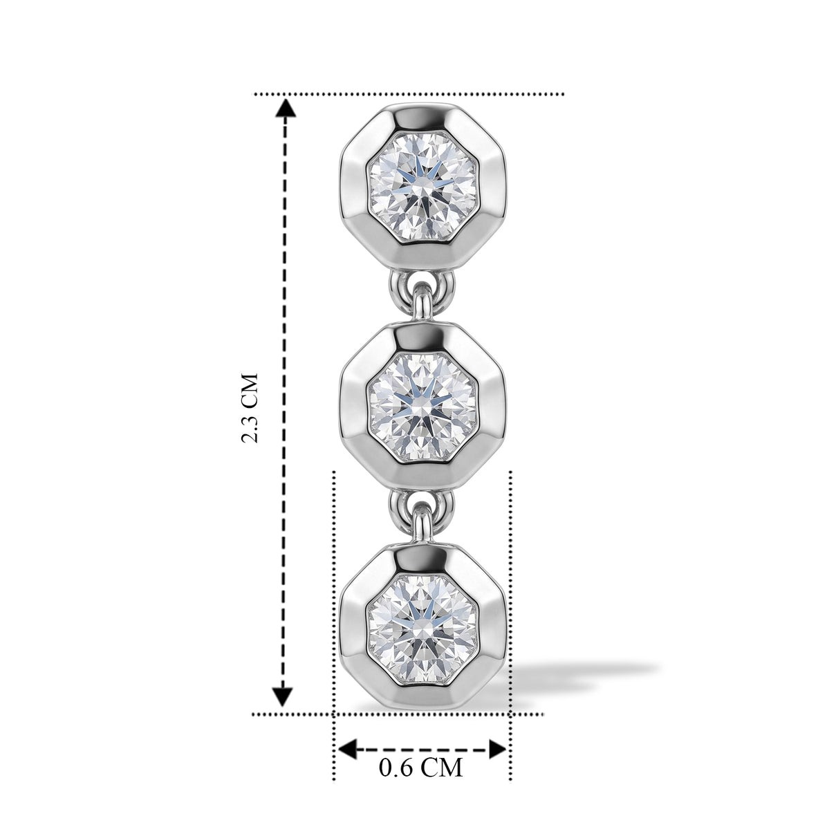 D'Joy - Moissanite Dangling Earring with Push Post in Platinum Overlay Sterling Silver 1.40 Ct. 8636453 4