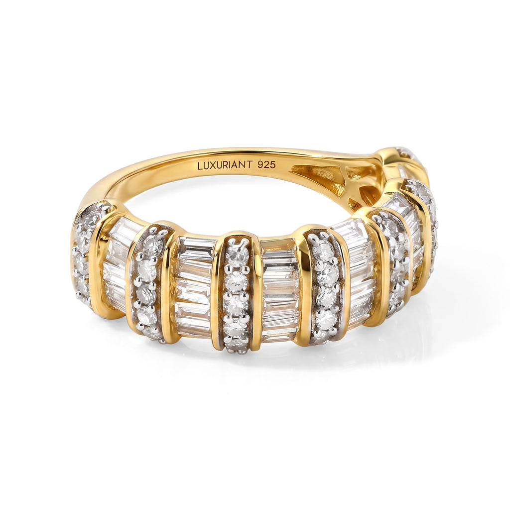 Luxuriant - Lab Grown Diamond (SI/G-H) Band Ring in 18K Vermeil Yellow Gold Plated Sterling Silver 1.00 Ct._8636515