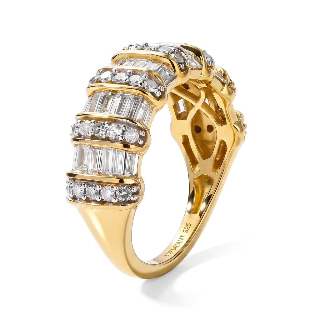 Luxuriant - Lab Grown Diamond (SI/G-H) Band Ring in 18K Vermeil Yellow Gold Plated Sterling Silver 1.00 Ct._8636515_4