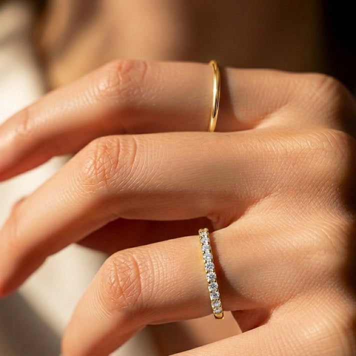 Luxuriant - Lab Grown Diamond (SI/G-H) Band Ring in 18K Vermeil Yellow Gold Plated Sterling Silver 8636618 2