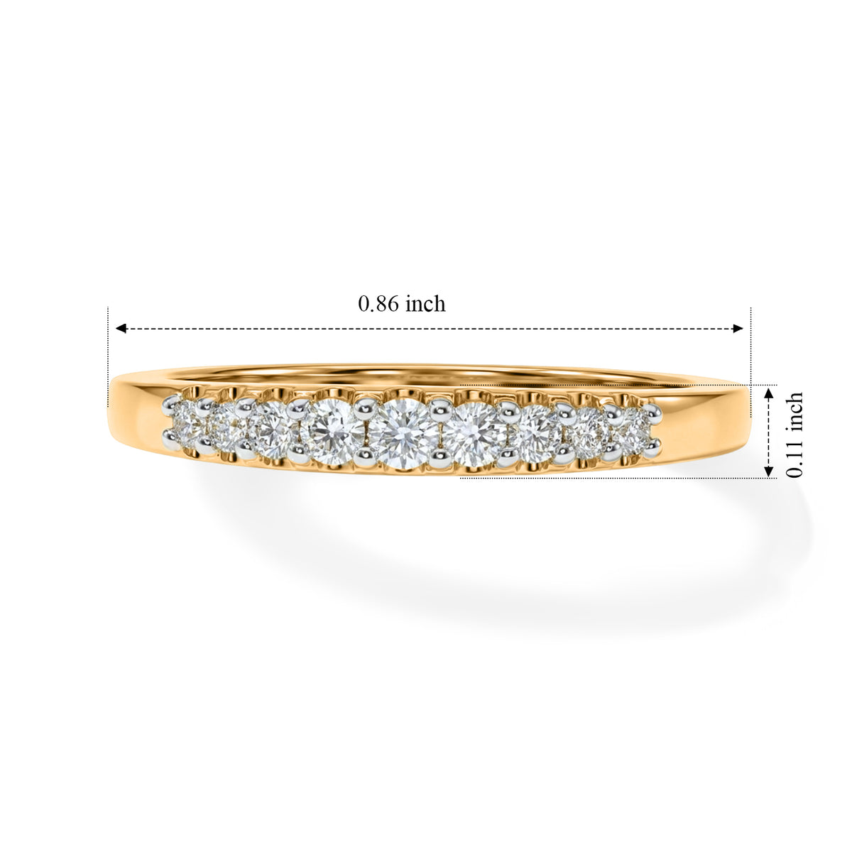 Luxuriant - Lab Grown Diamond (SI/G-H) Band Ring in 18K Vermeil Yellow Gold Plated Sterling Silver 8636619 5