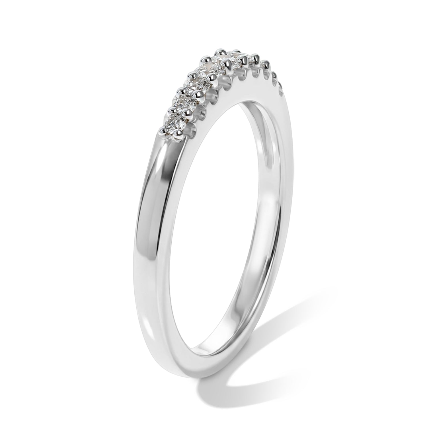 Luxuriant - Lab Grown Diamond (SI-G-H) Band Ring in Rhodium Overlay Sterling Silver 8636628 6