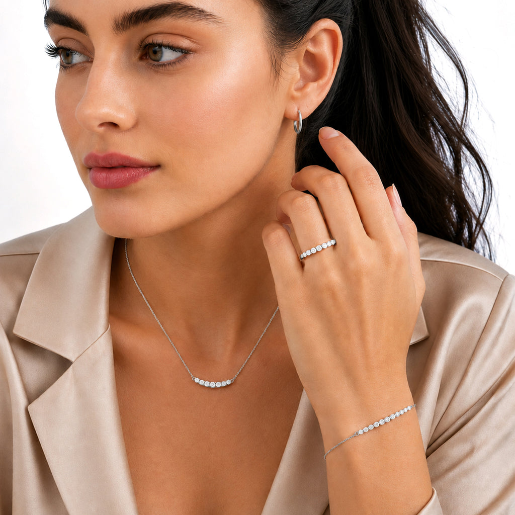 Luxuriant - Lab Grown Diamond (SI/G-H) Band Ring in Rhodium Overlay Sterling Silver_8636630