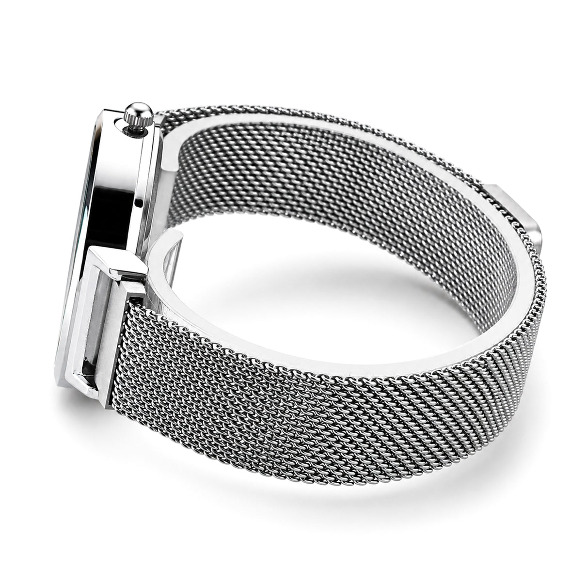 STRADA Butterfly PC21S Japan Movement Water Resistant White Sunray Crystal Butterfly Dial &amp; Silver Plated Alloy Case Womens Watch with Stainless Steel Mesh Magnet Strap 8636699 5