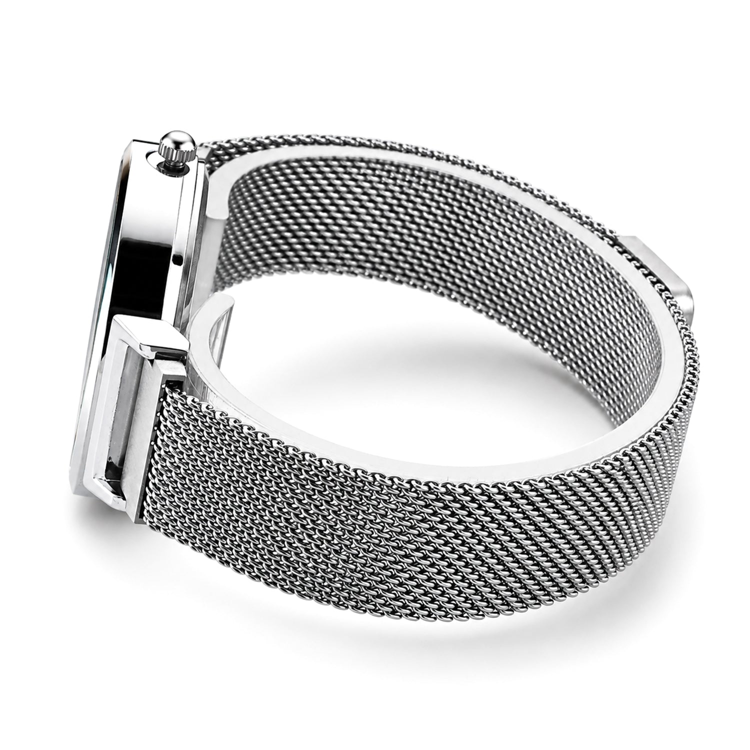 STRADA Butterfly PC21S Japan Movement Water Resistant White Sunray Crystal Butterfly Dial &amp; Silver Plated Alloy Case Womens Watch with Stainless Steel Mesh Magnet Strap 8636699 5