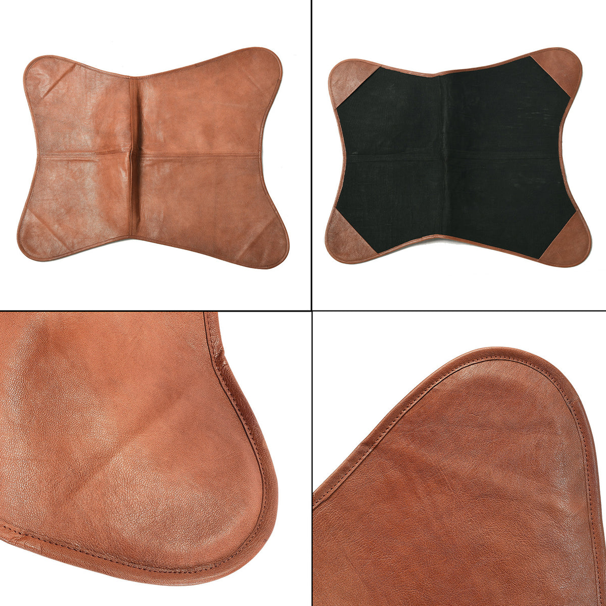 LIVMORE Genuine Leather Butterfly Chair with Metal Frame (91.44 x 71.12 cm) - Dark Brown 8636720 7
