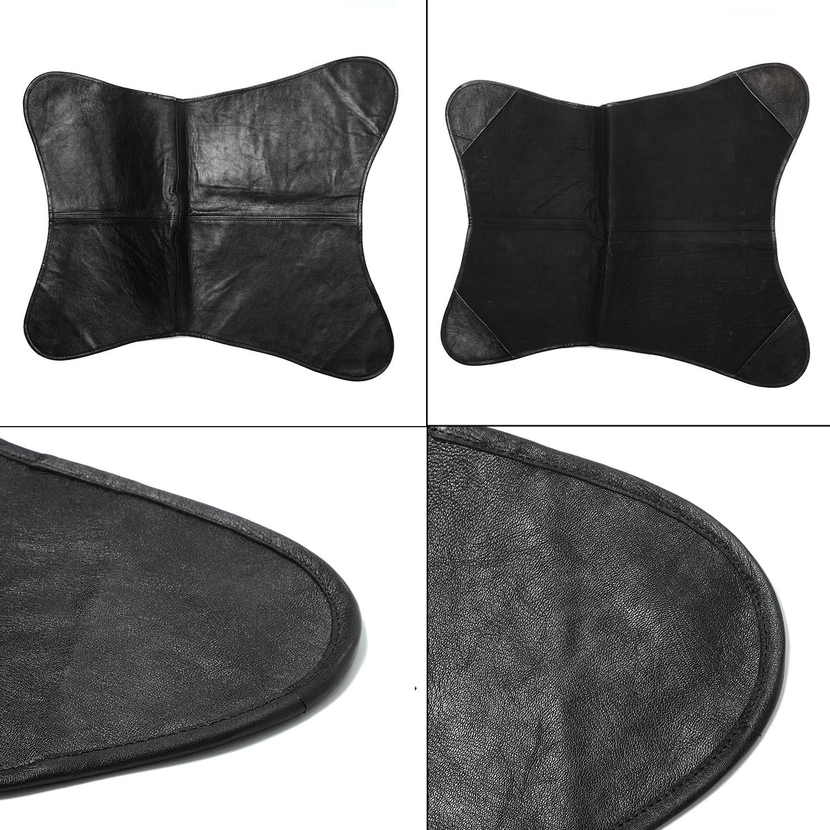 LIVMORE Genuine Leather Butterfly Chair with Metal Frame (91.44 x 71.12 cm) - Black 8636721 7