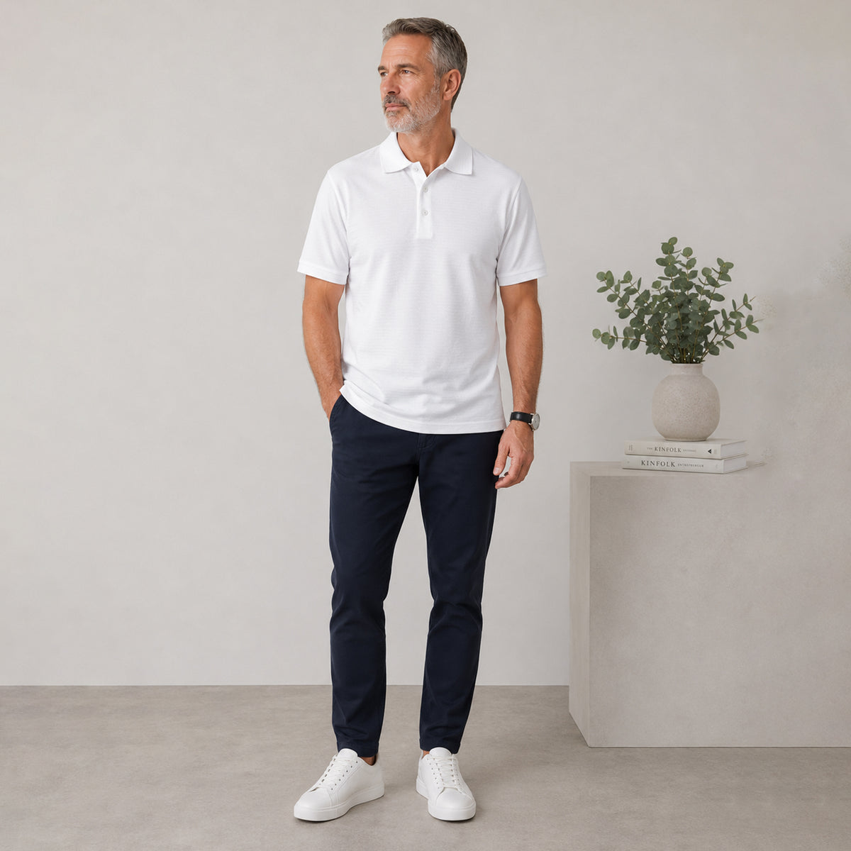 Antigua Apparel Mens Polo T-shirt (Size M, 12 to 14) - White V32602801 1