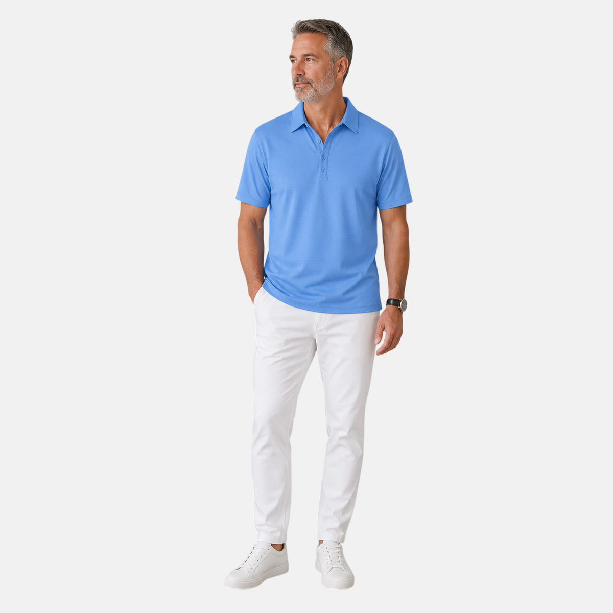 Antigua Apparel Mens Polo T-shirt (Size L, 16 to 18) - Blue V32527331 0