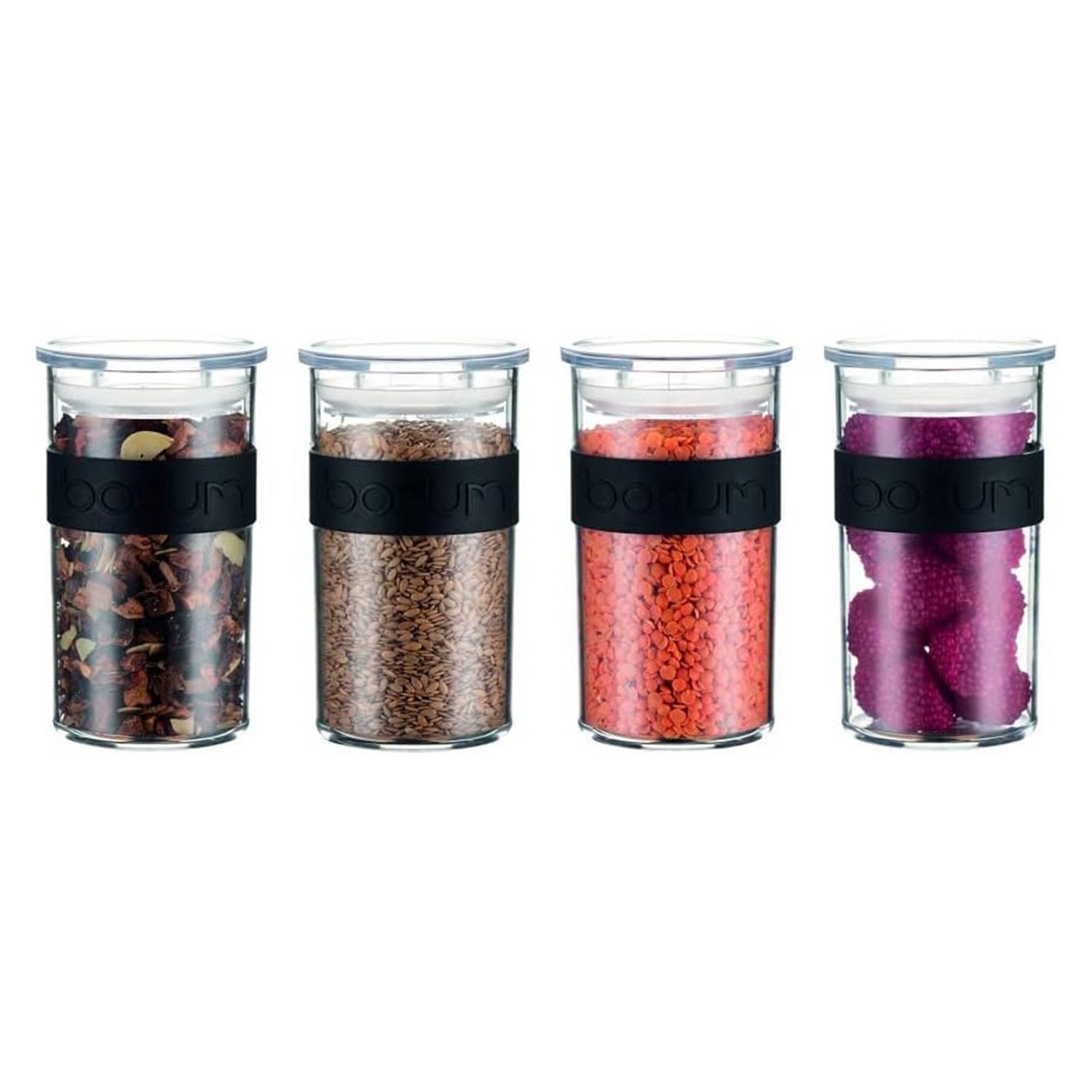 BODUM PRESSO Storage Jar Set - 4 Pcs Clear Kitchen Canisters V32359131 0