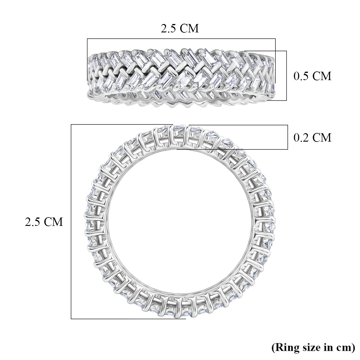 Luxuriant - Lab Grown Diamond (SI/G-H) Band Ring in Rhodium Overlay Sterling Silver 1.00 Ct. V32648484 6