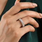 Luxuriant - Lab Grown Diamond (SI/G-H) Band Ring in Rhodium Overlay Sterling Silver 1.00 Ct._8638059_1