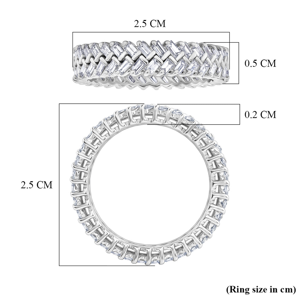 Luxuriant - Lab Grown Diamond (SI/G-H) Band Ring in Rhodium Overlay Sterling Silver 1.00 Ct._8638059_5