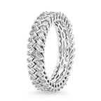 Luxuriant - Lab Grown Diamond (SI/G-H) Band Ring in Rhodium Overlay Sterling Silver 1.00 Ct._8638067_3