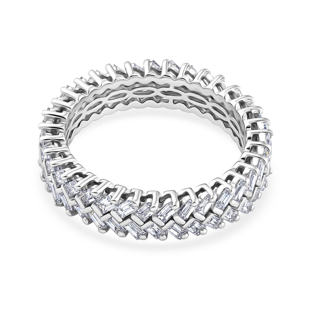 Luxuriant - Lab Grown Diamond (SI/G-H) Band Ring in Rhodium Overlay Sterling Silver 1.00 Ct._8638067_4