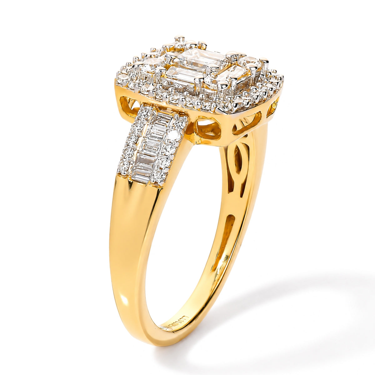 Luxuriant - Lab Grown Diamond (SI/G-H) Halo Ring in 18K Vermeil Yellow Gold Plated Sterling Silver 1.00 Ct. 8638147 3