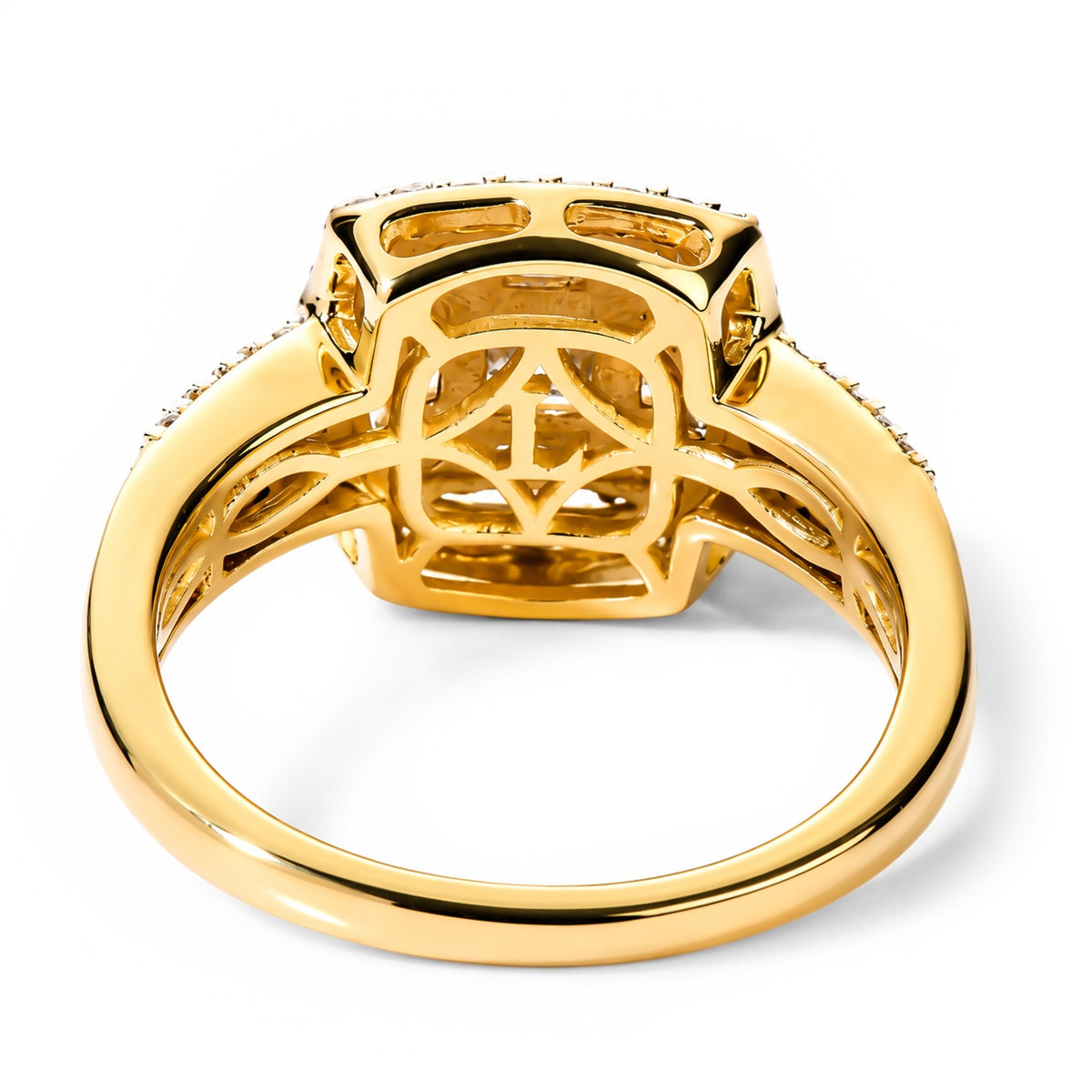 Luxuriant - Lab Grown Diamond (SI/G-H) Halo Ring in 18K Vermeil Yellow Gold Plated Sterling Silver 1.00 Ct. 8638147 4