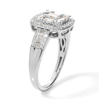 Luxuriant - Lab Grown Diamond (SI/G-H) Halo Ring in Rhodium Overlay Sterling Silver 1.00 Ct._8638186_3