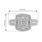 Luxuriant - Lab Grown Diamond (SI/G-H) Halo Ring in Rhodium Overlay Sterling Silver 1.00 Ct._8638186_5