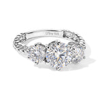 D'Joy - Moissanite Trilogy Ring in Platinum Overlay Sterling Silver  2.20 Ct._8638616