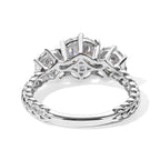 D'Joy - Moissanite Trilogy Ring in Platinum Overlay Sterling Silver  2.20 Ct._8638616_4