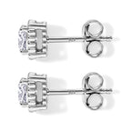 D'Joy - Moissanite Solitaire Stud Push Post Earring in Platinum Overlay Sterling Silver_8638694_3