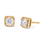 D'Joy - Moissanite Solitaire Stud Push Post Earring in Yellow Gold Plated Sterling Silver_8638695