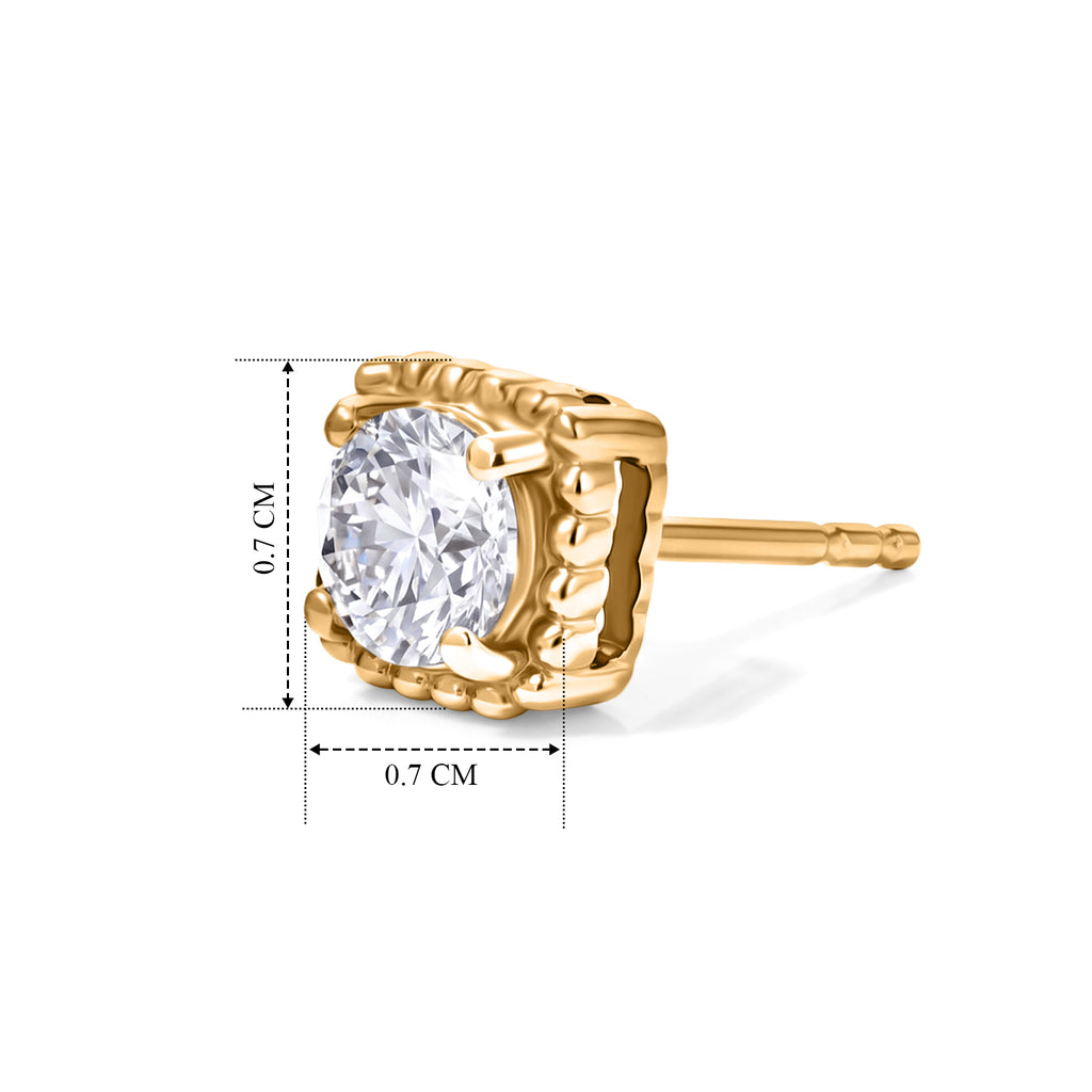 D'Joy - Moissanite Solitaire Stud Push Post Earring in Yellow Gold Plated Sterling Silver_8638695_4