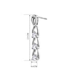 D'Joy - Moissanite Trilogy Push Post Earring in Platinum Overlay Sterling Silver_8638696_4