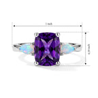 D'Joy - Natural Moroccan Amethyst & Ethiopian Opal Trilogy Ring in Platinum Overlay Sterling Silver 2.43 Ct._8638705_5