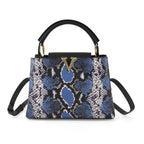 La Marey Signature Womens Genuine Leather Snakeskin Bag - Blue_8638850