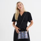 La Marey Signature Womens Genuine Leather Snakeskin Bag - Blue_8638850_1